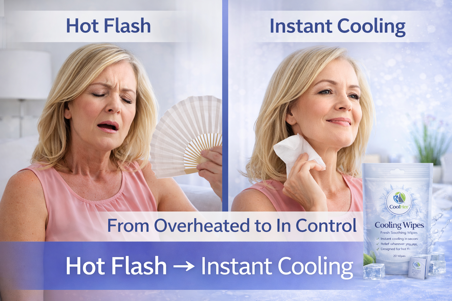 CoolHer™ Pack of 20 Disposable Wipes - Image 2
