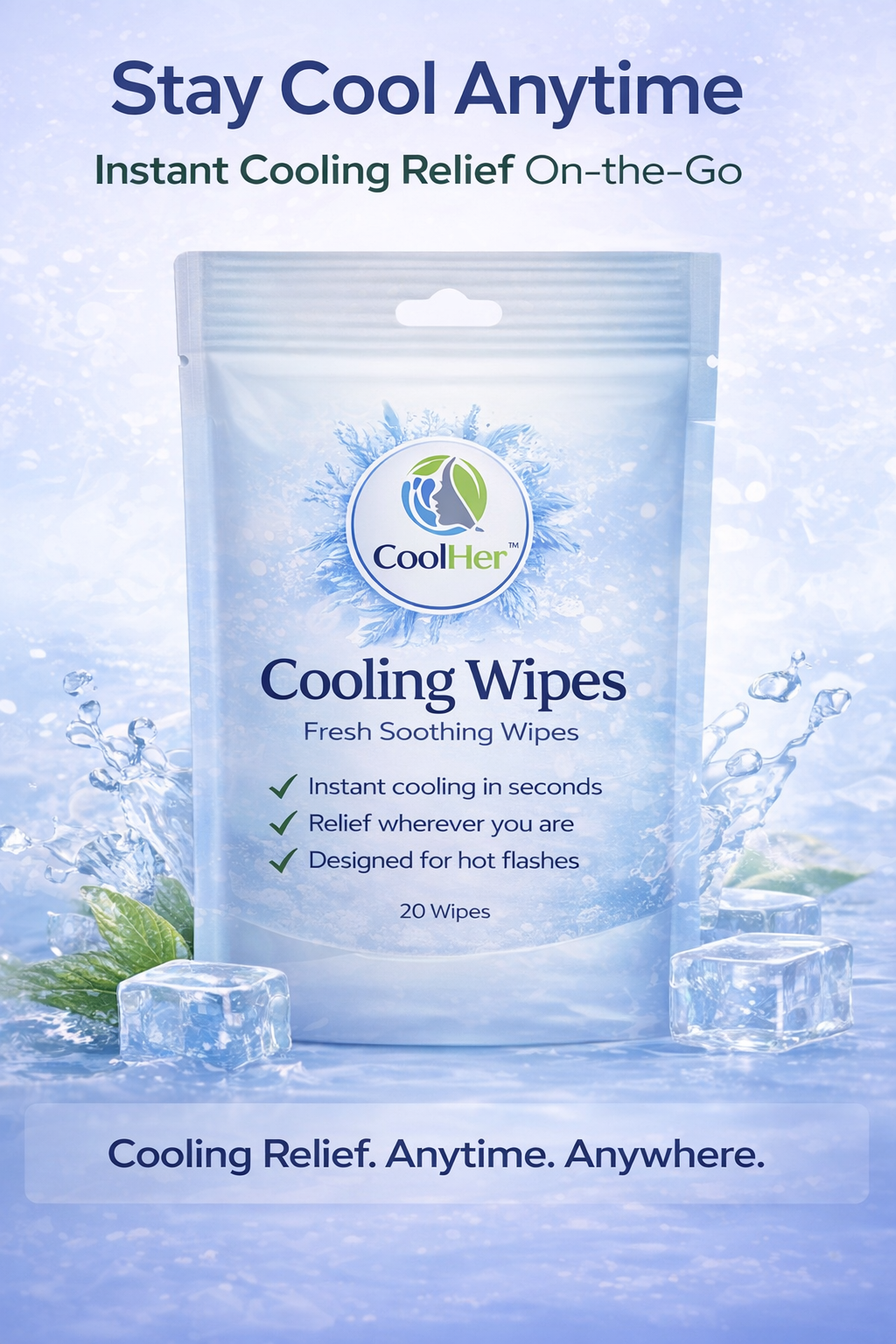 CoolHer™ Pack of 20 Disposable Wipes
